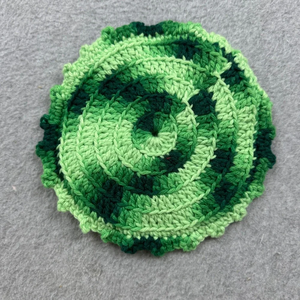 Vtg 1970 Handmade Crochet Hot Pads Potholders Set of 10 Multi Color Floral Petal
